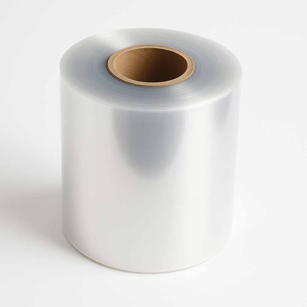 Upright roll of transparent film