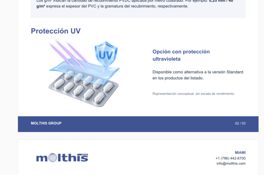 Conceptual illustration of a blister pack with a sheet and a UV symbol